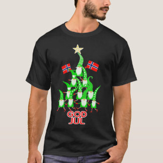 Gud Jul Nordic Gnomes Julgran Norska Fla T Shirt