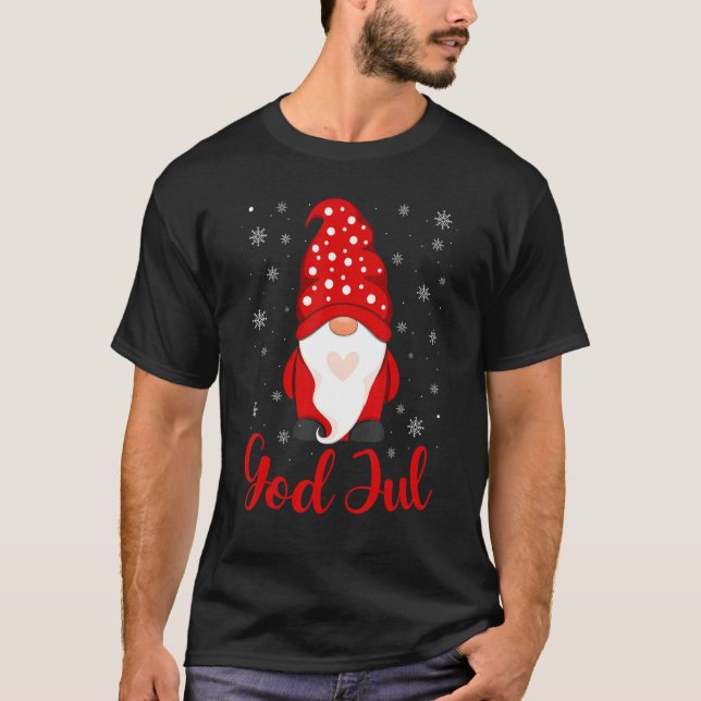 Gud Jul Norsk Gnome God jul Apparel T Shirt (Framsida)