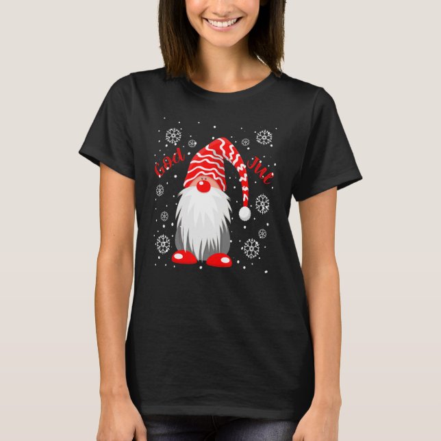 Gud Jul Norsk Gnome God jul Apparel T Shirt (Framsida)