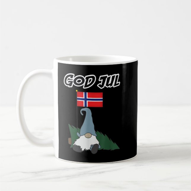 Gud Jul Norsk Gnome Tshirt God jul nor Kaffemugg (Vänster)