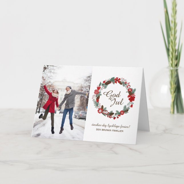 Gud Jul Photo Greeting Card Helgkort (Framsida)