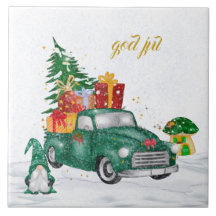 Gud Jul svensk Gnomes Ceramic Tile