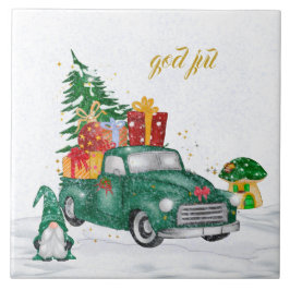 Gud Jul svensk Gnomes Ceramic Tile Kakelplatta