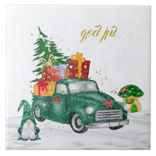 Gud Jul svensk Gnomes Ceramic Tile Kakelplatta