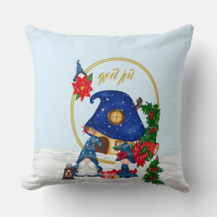 Gud Jul svensk Gnomes Kudde