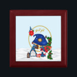 Gud Jul svensk Gnomes Minnesask<br><div class="desc">Jultematlåda för krämen för att lagra ditt favoritsmyckes biet</div>