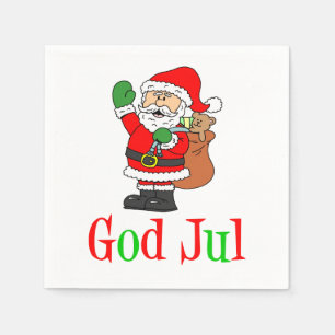 Gud Jul Svensk jul Santa Napkins Pappersservett