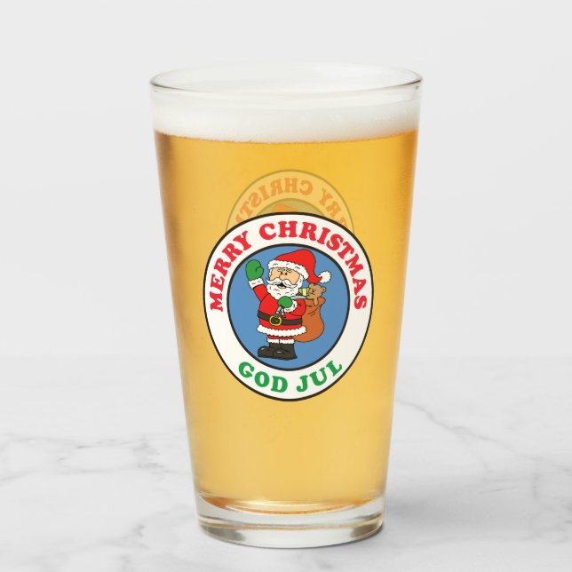 Gud Jul Svensk jultomten Glaskopp (Framsida fylld)