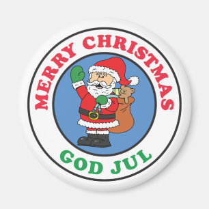 Gud Jul Svensk jultomten Magnet