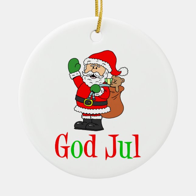 Gud Jul Svensk jultomten Ornament (Framsidan)