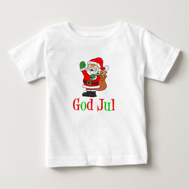 Gud Jul Svensk jultomten T Shirt (Framsida)