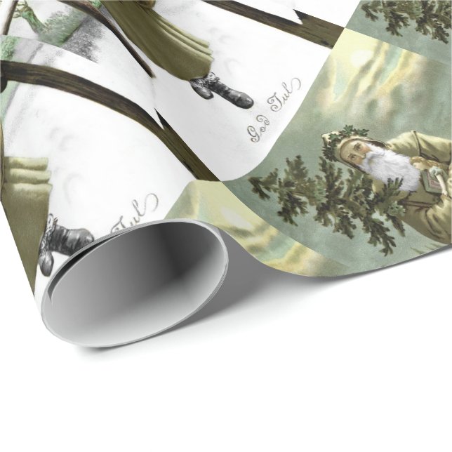 Gud Jul svensk Santa Presentpapper (Rullad Hörn)