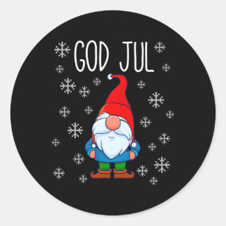 Gud Jul svensk Tomte Gnome Scandinavian Merry Runt Klistermärke