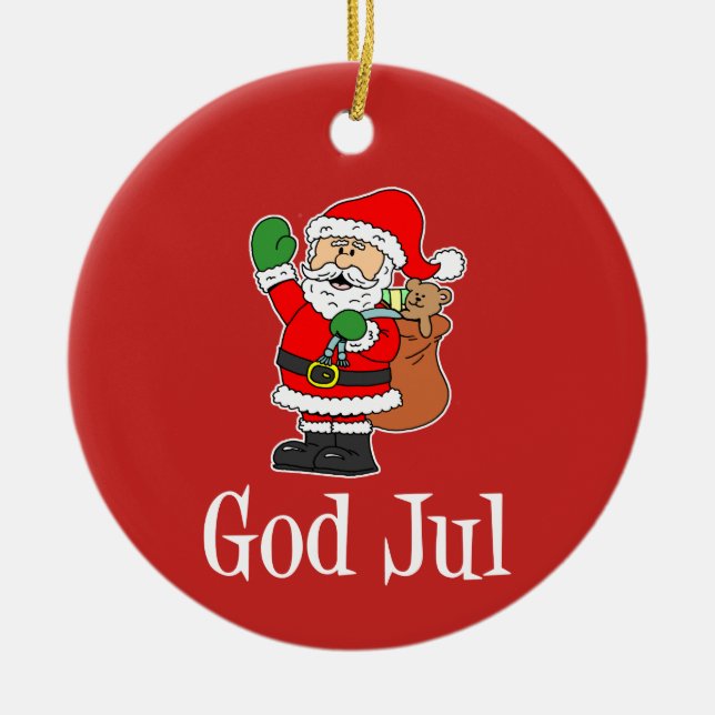 Gud Jul Sveriges Santa Ornament (Framsidan)