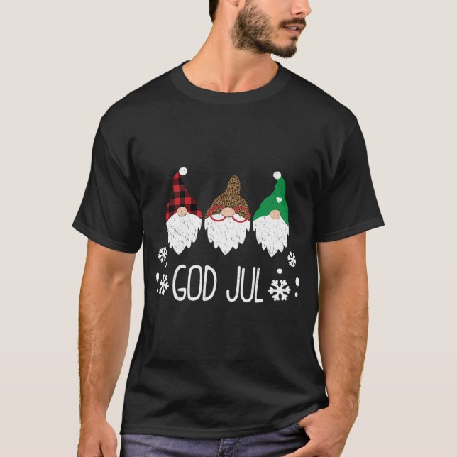Gud Jul Swedish God jul Norsk Cute Gno T Shirt (Framsida)