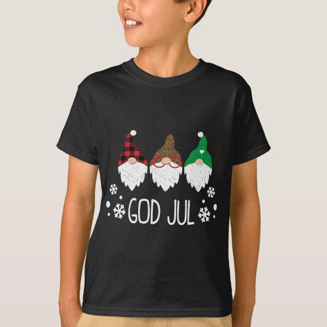 Gud Jul Swedish God jul Norsk Cute Gno T Shirt (Framsida)
