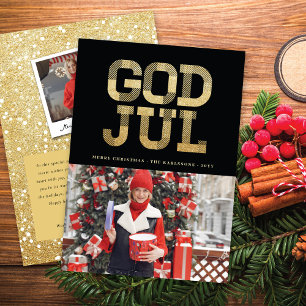 Gud Jul Swedish God jul Snyggt Typography Julkort