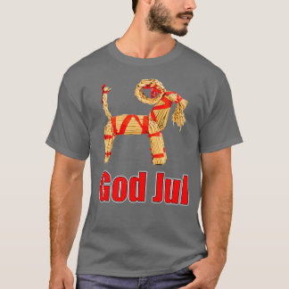 Gud Jul Swedish Straw Goat God jul Scandin T Shirt