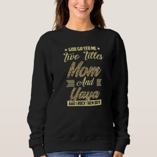 Gud kallade mig två Mamma och Yaya Leopard Mor T Shirt