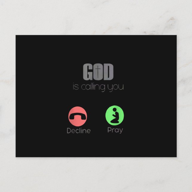 Gud kallar er Pray Prayer Christian Jesus Lov Inbjudan Vykort (Framsida)