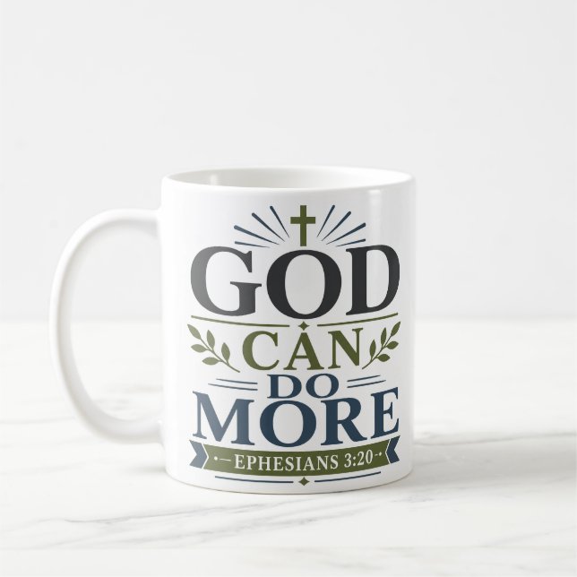 Gud kan göra mer Biblisk sanningscitat Kaffemugg (Vänster)