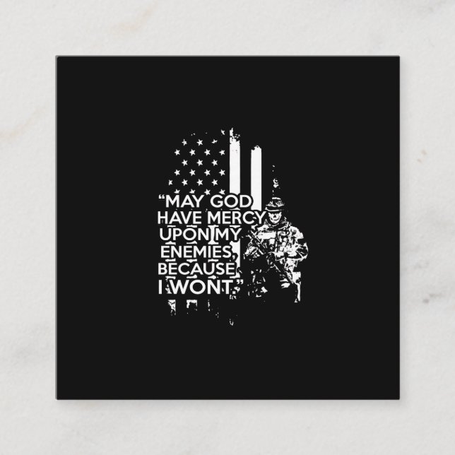 Gud kan ha barmhärtighet mot mina fiender, för jag fyrkantigt visitkort (Framsida)
