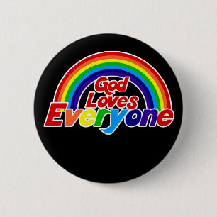 Gud Kärlek Alla Gay Rainbow Knapp