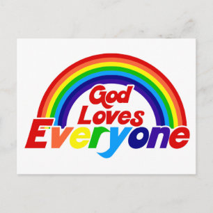Gud Kärlek Alla Gay Rainbow Vykort