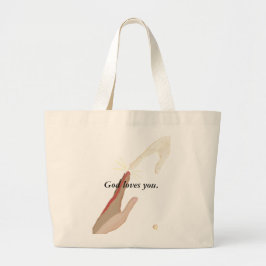 Gud kärlek dig, Energy och Multi-rased Händer Bags Jumbo Tygkasse