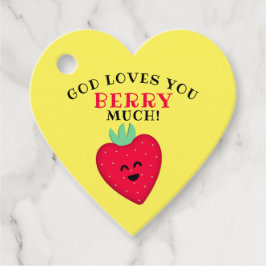 Gud Kärlek du Berry, jordgubbshjärt Gåvor Etiketter