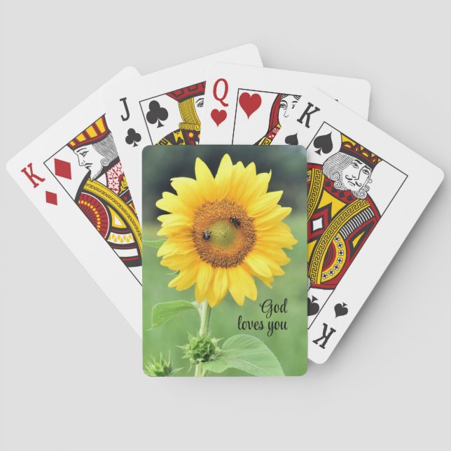 Gud Kärlek, du Lycklig solrosbrickor... Casinokort (Baksidan)