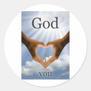 Gud Kärlek, du runda Sticker Runt Klistermärke