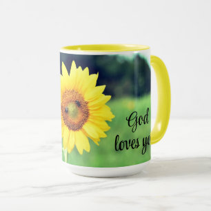Gud Kärlek Du Solros Ceramic Mugg