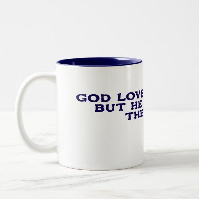 Gud Kärlek Me Coffee Mugg (humor) (Vänster)