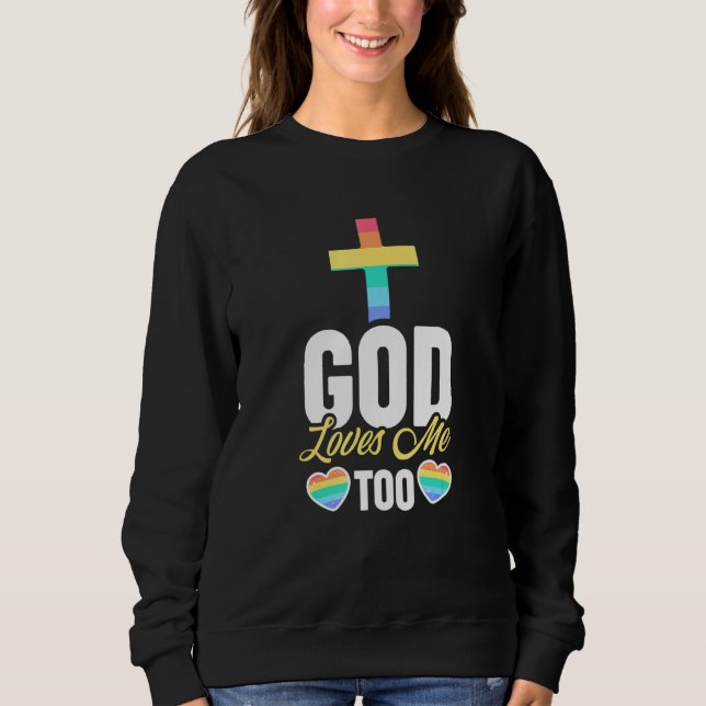 Gud Kärlek mig också - HBT Homosexual Christian Ga T Shirt (Framsida)