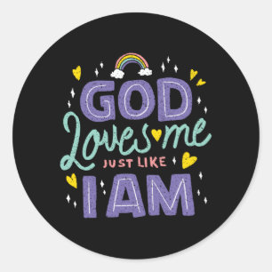 Gud kärlek mig runt klistermärke