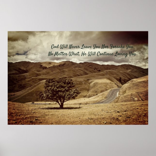 "Gud kommer aldrig att Lämna dig eller för dig sjä Poster (Framsidan)