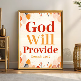 Gud kommer att ge Boho Christian Wall Art-utskrift Poster