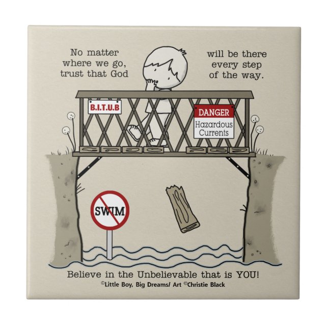 Gud kommer att vara där kakelplatta (Framsidan)