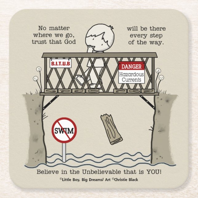 Gud kommer att vara där underlägg papper kvadrat (Framsidan)