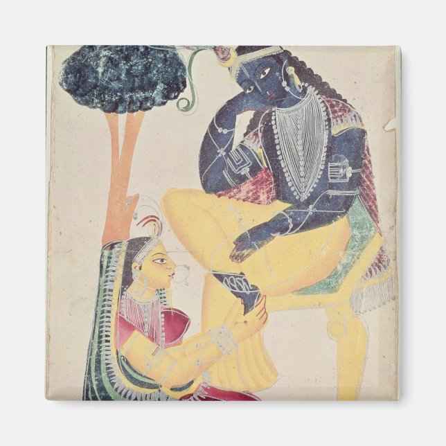 Gud Krishna med sin dödliga kärlek, Radha Magnet (Framsidan)