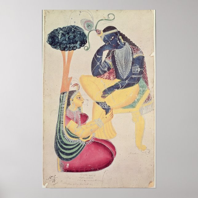 Gud Krishna med sin dödliga kärlek, Radha Poster (Framsidan)