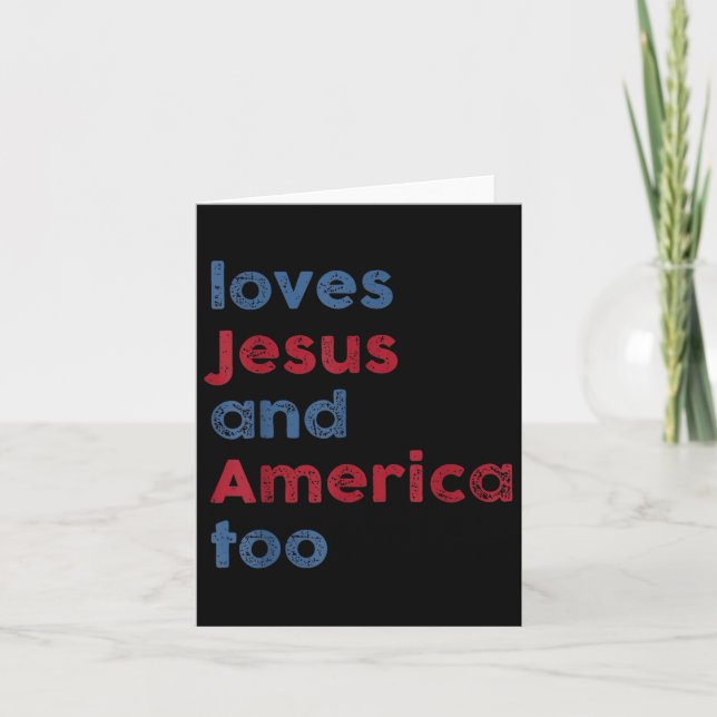 Gud kristen 4 juli älskar Jesus och Amerika  Kort (Framsida)