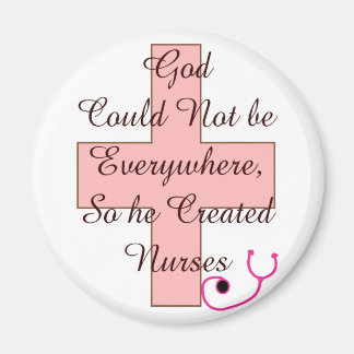 Gud kunde inte överallt NURSES rosa kor Magnet