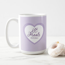 Gud läker de hjärtekrossade Ljus Lila Tröst Kaffemugg