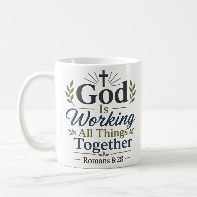 Gud Låter Allt Samverka till Något Gott Biblisk Sa Kaffemugg (Vänster)