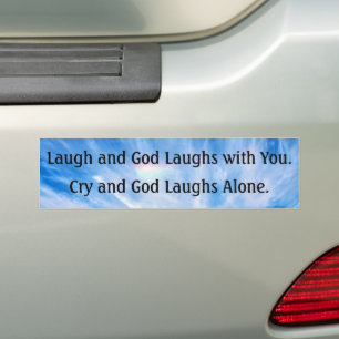 Gud Laughs Irvändent Funny Bildekal