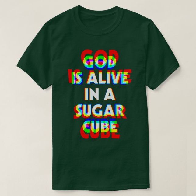 Gud lever i en Toppen med hög stoner T Shirt (Design framsida)