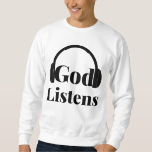 Gud Listens Faith-Baserad citote Manar Lång Ärmad Tröja