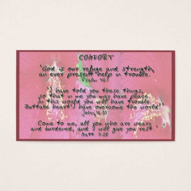 Gud lovar om komfort visitkort (Framsidan)